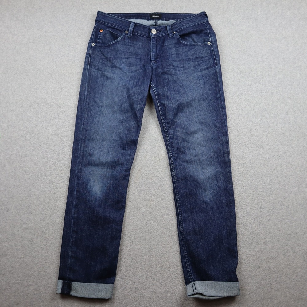 Hudson‎ Jeans Womens 28 Straight Leg Blue Dark Wash Flap Pocket Stretch Denim